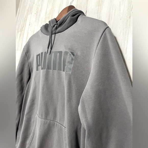 PUMA Mens Hoodie XLarge Jumper Cotton Pullover Fleece Sweater Regular Fit Grey - Picture 3 of 7